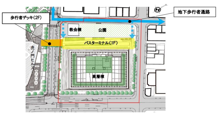 「虎ノ門一丁目地区市街地再開発」 位置図 （出典：東京都）