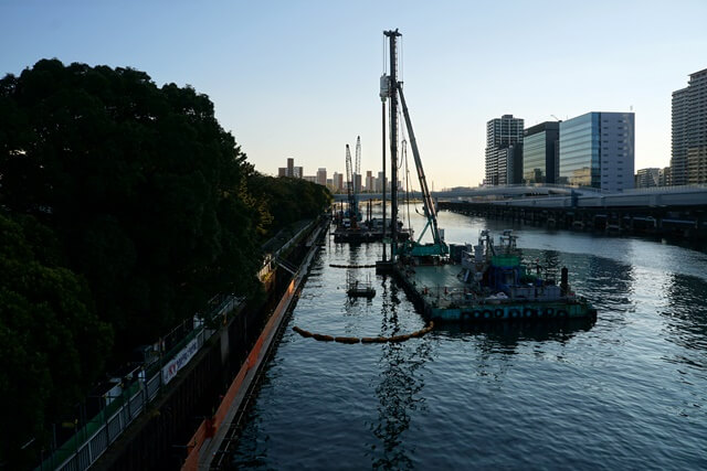 京浜運河護岸工事 2019年12月上旬